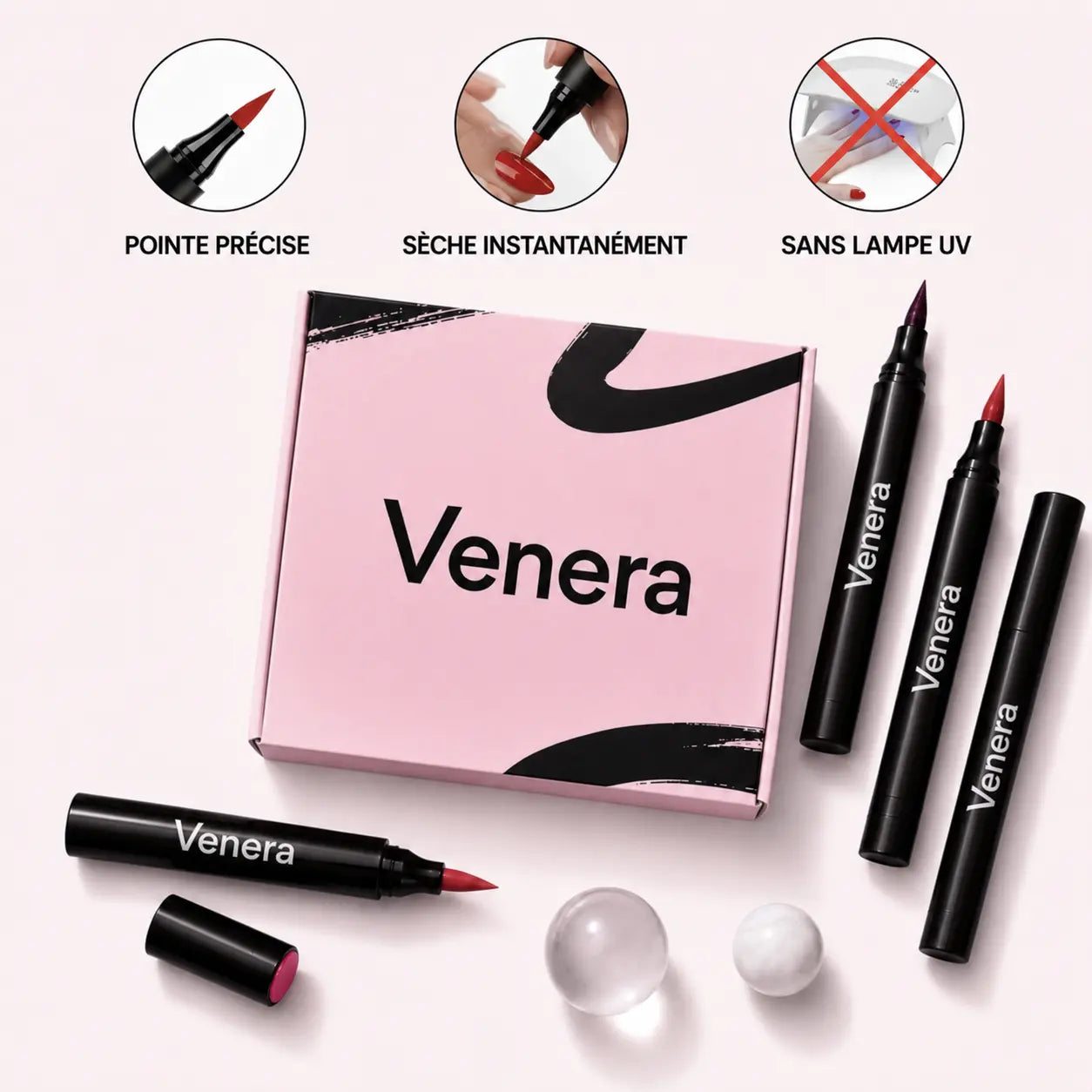 5 stylos vernis à ongles sans lampe UV | Venera™